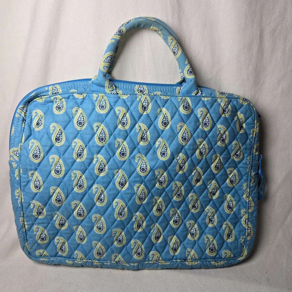 Vera Bradley Laptop Bag Bermuda Blue Paisley Travel Case - Retired Design